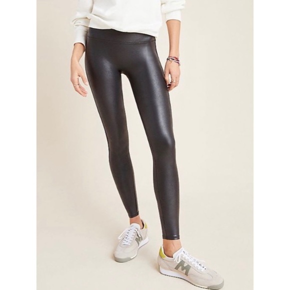 SPANX Faux Leather Tights Leggings Black size Small - Picture 1 of 15
